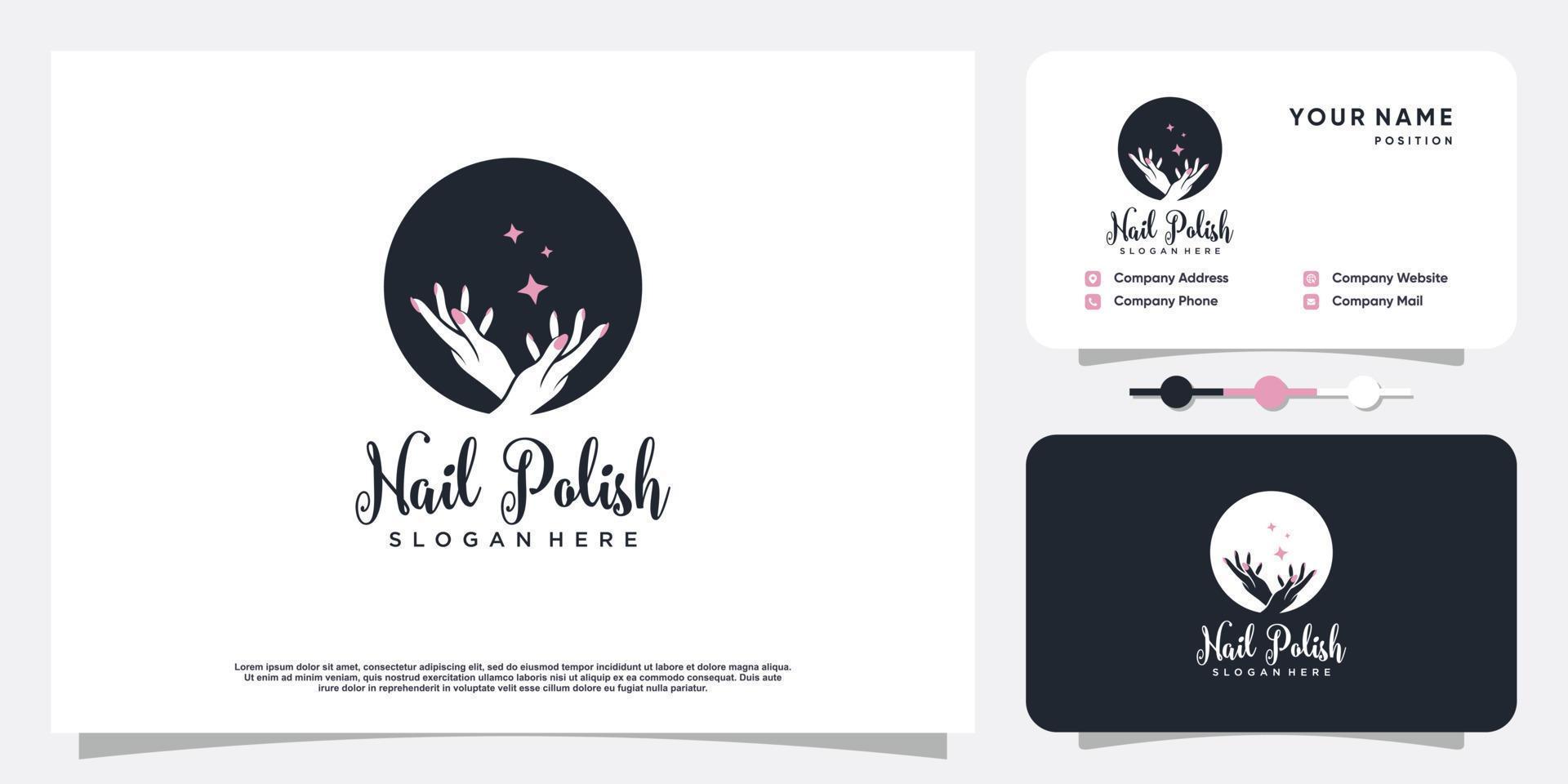 Nail logo design vector for beauty and care with unique concept