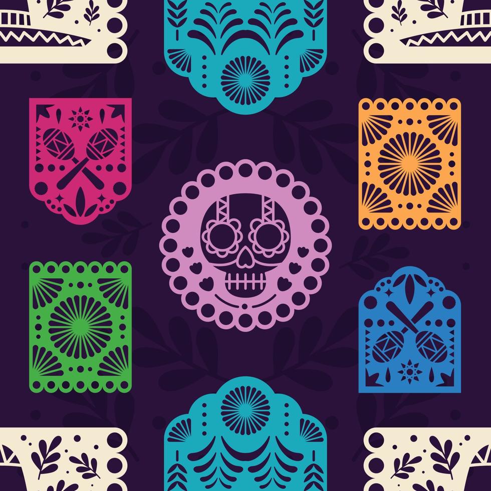 Papel Picado Seamless Pattern vector