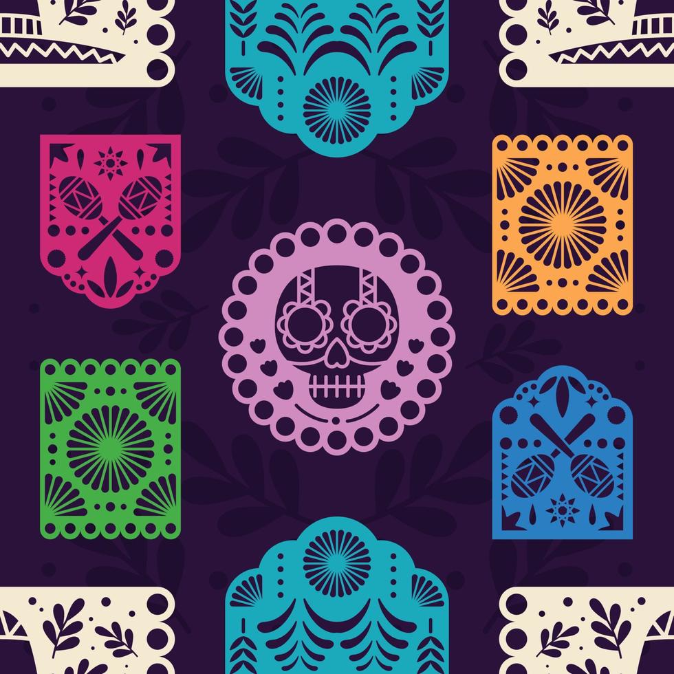 papel picado de patrones sin fisuras vector