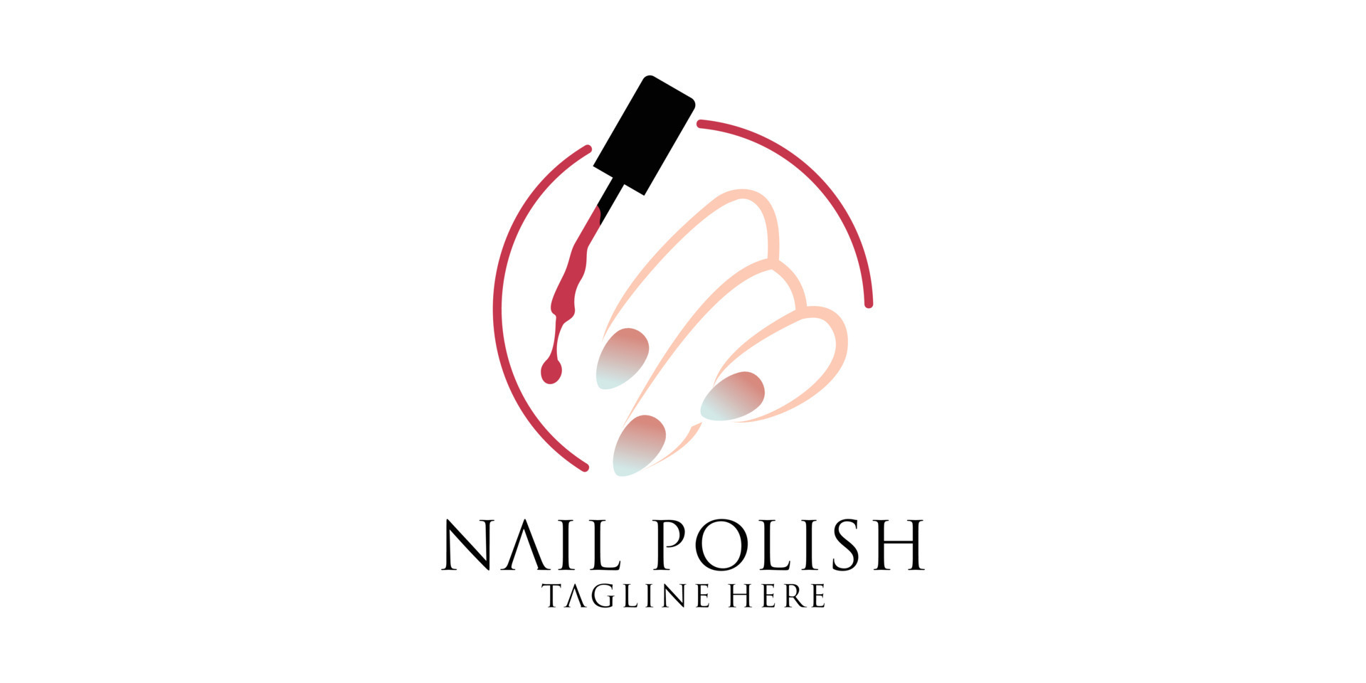 Nail art studio or nail polish icon design template Premium Vector