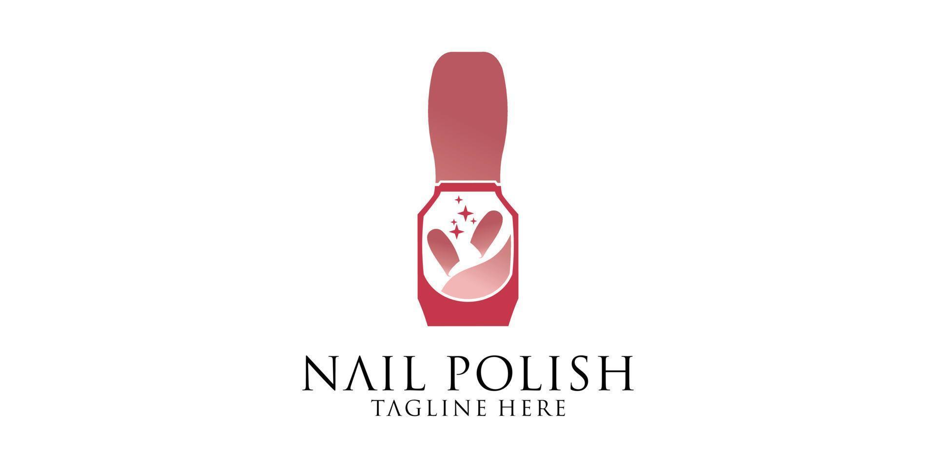 Nail art studio or nail polish icon design template Premium Vector