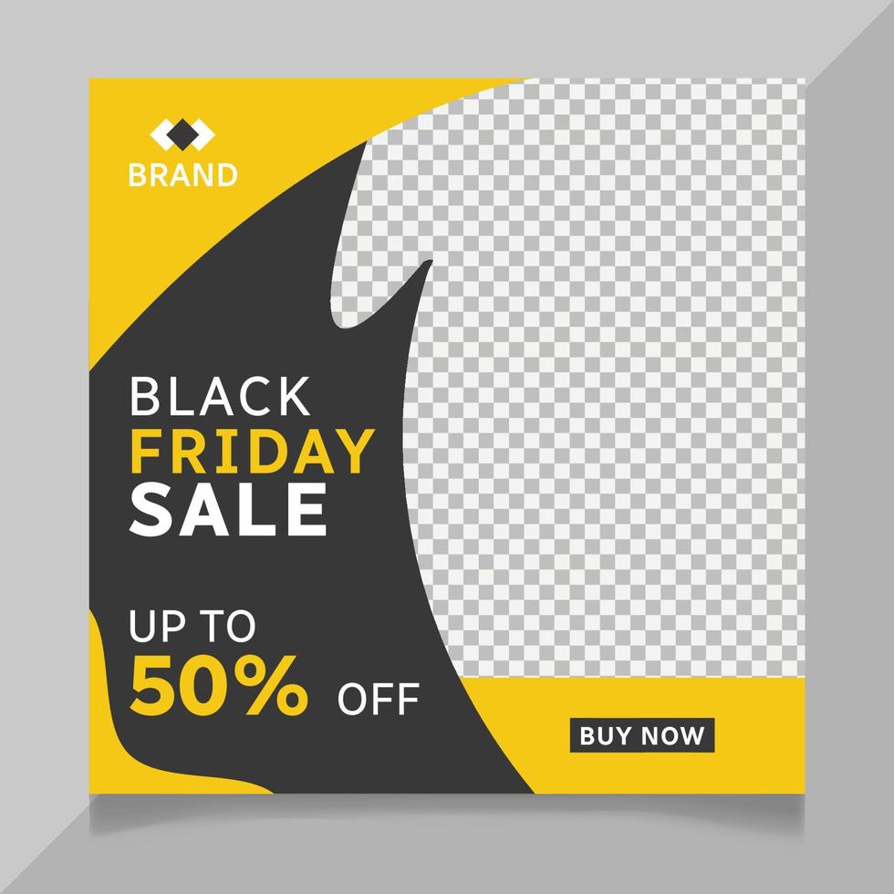 Black Friday sale social media post template design vector