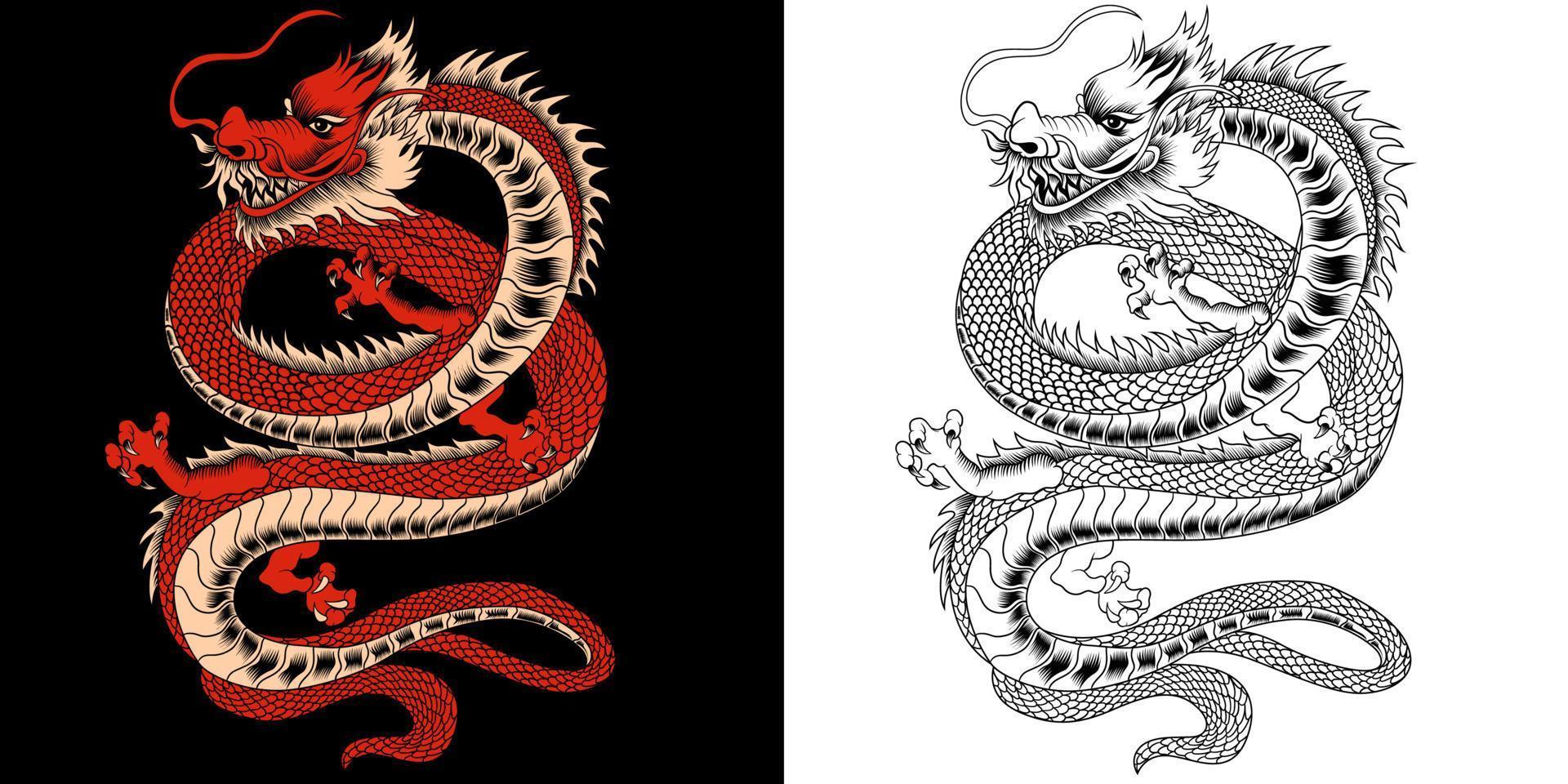 Aggressive japanese fantasy dragon concept 11774014 Vector Art at Vecteezy