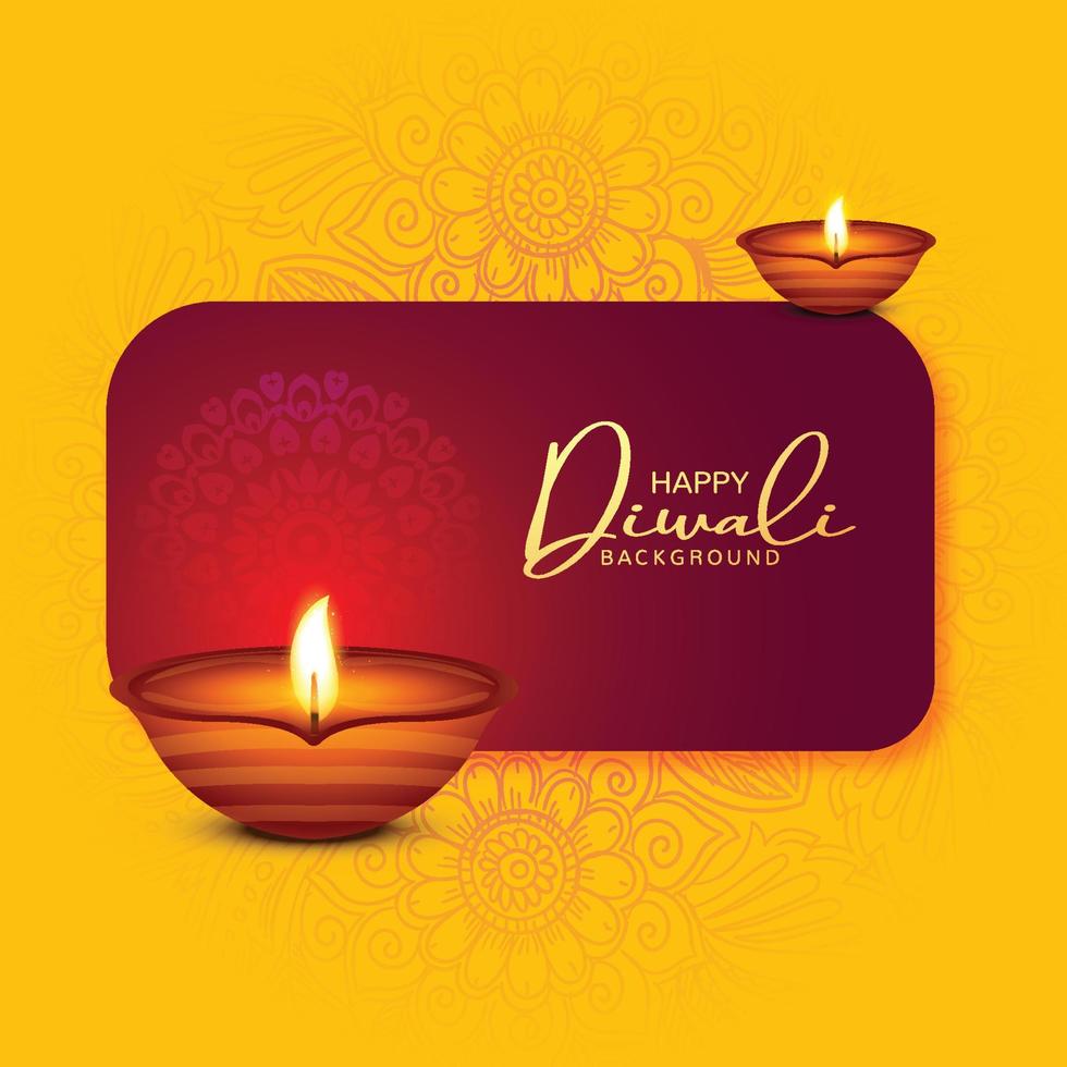 fondo de tarjeta de lámparas de diwali festival religioso indio vector