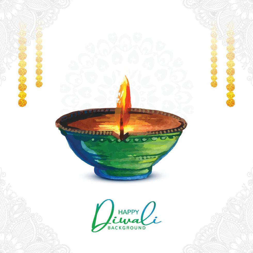 Happy diwali holiday background for light festival design vector