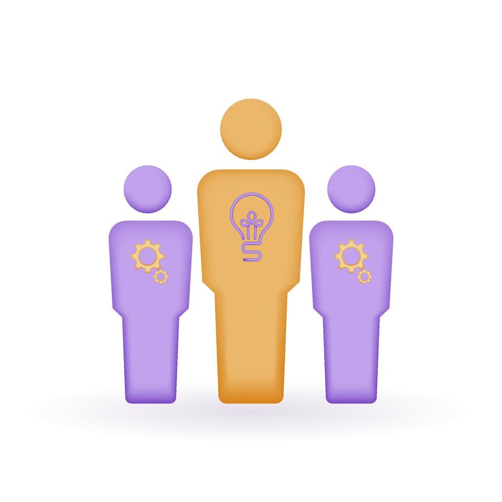 Critical thinking 3d icon. for problem solving, creative, thinking, reasoning, analyzing, decision making and solution. 3d render vector illustration