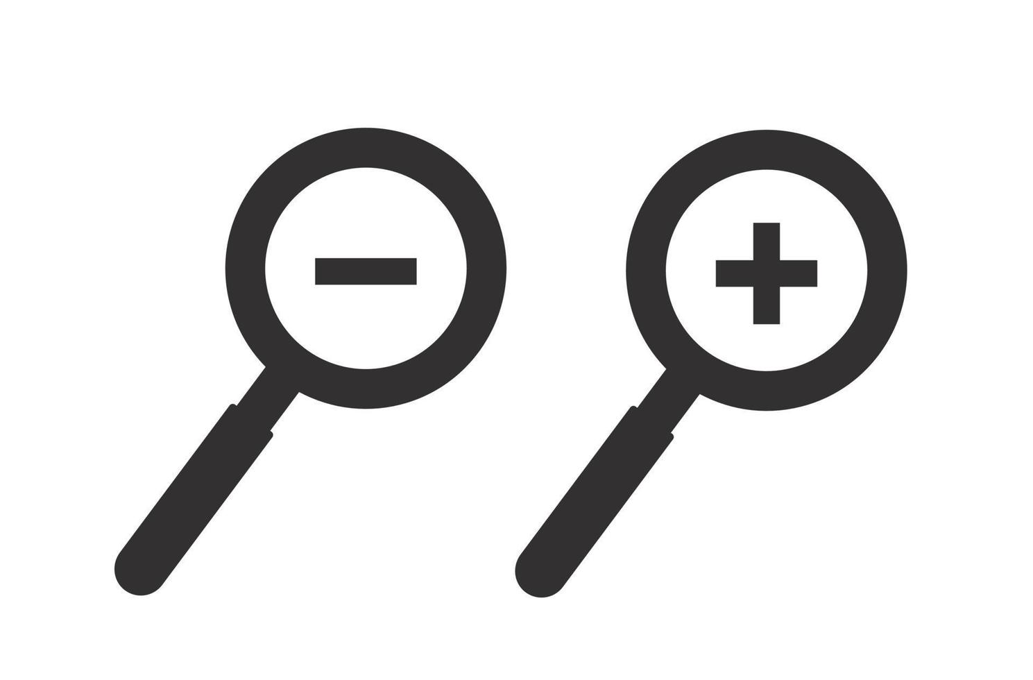 magnifier zoom in, zoom out symbol icon. vector illustration