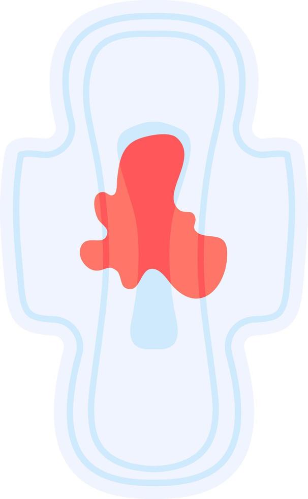 Blood on menstrual pad. Cycle concept. Stock vector illustration isolated on white background