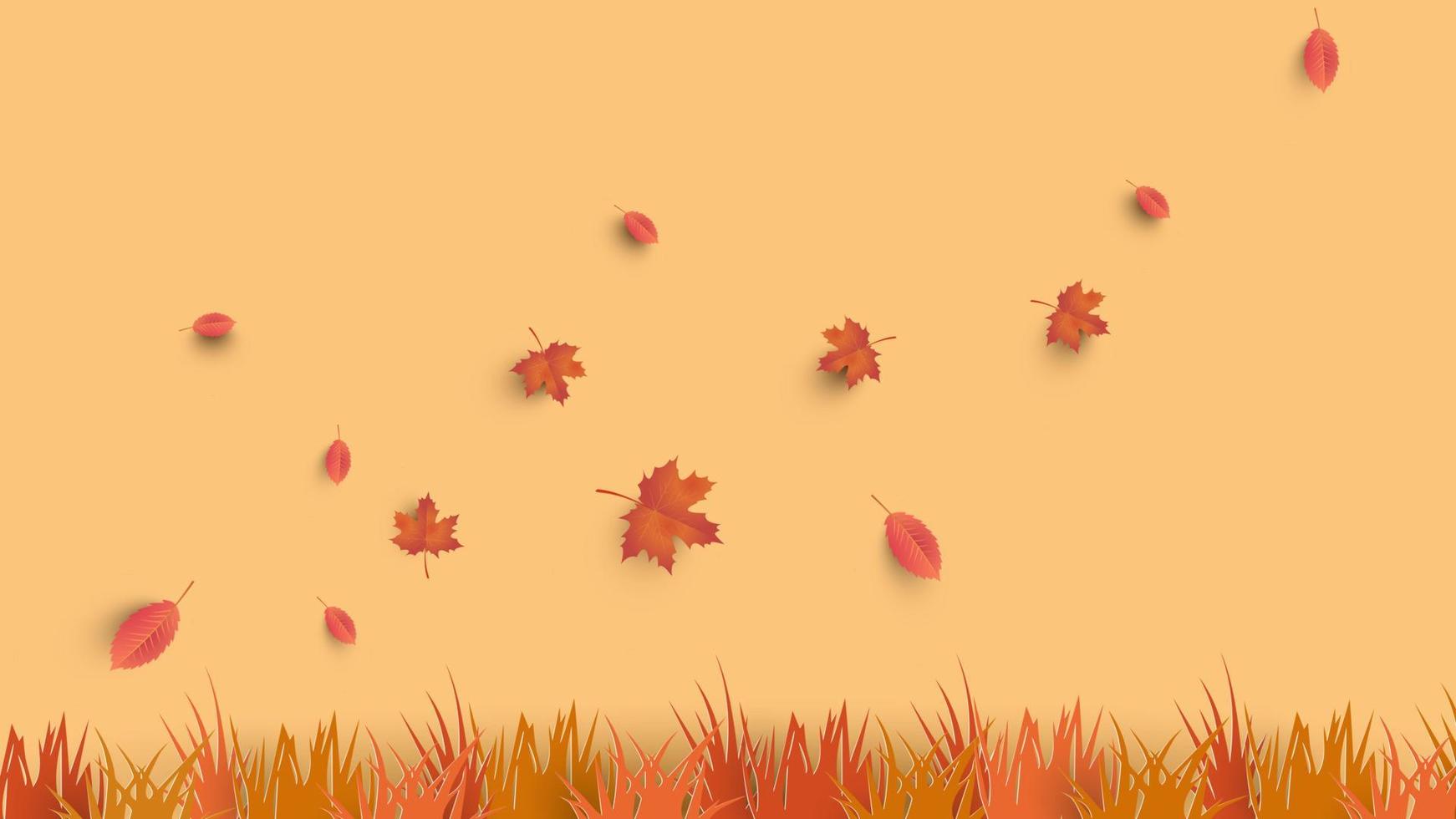 Autumn background design with leaves. background design vector