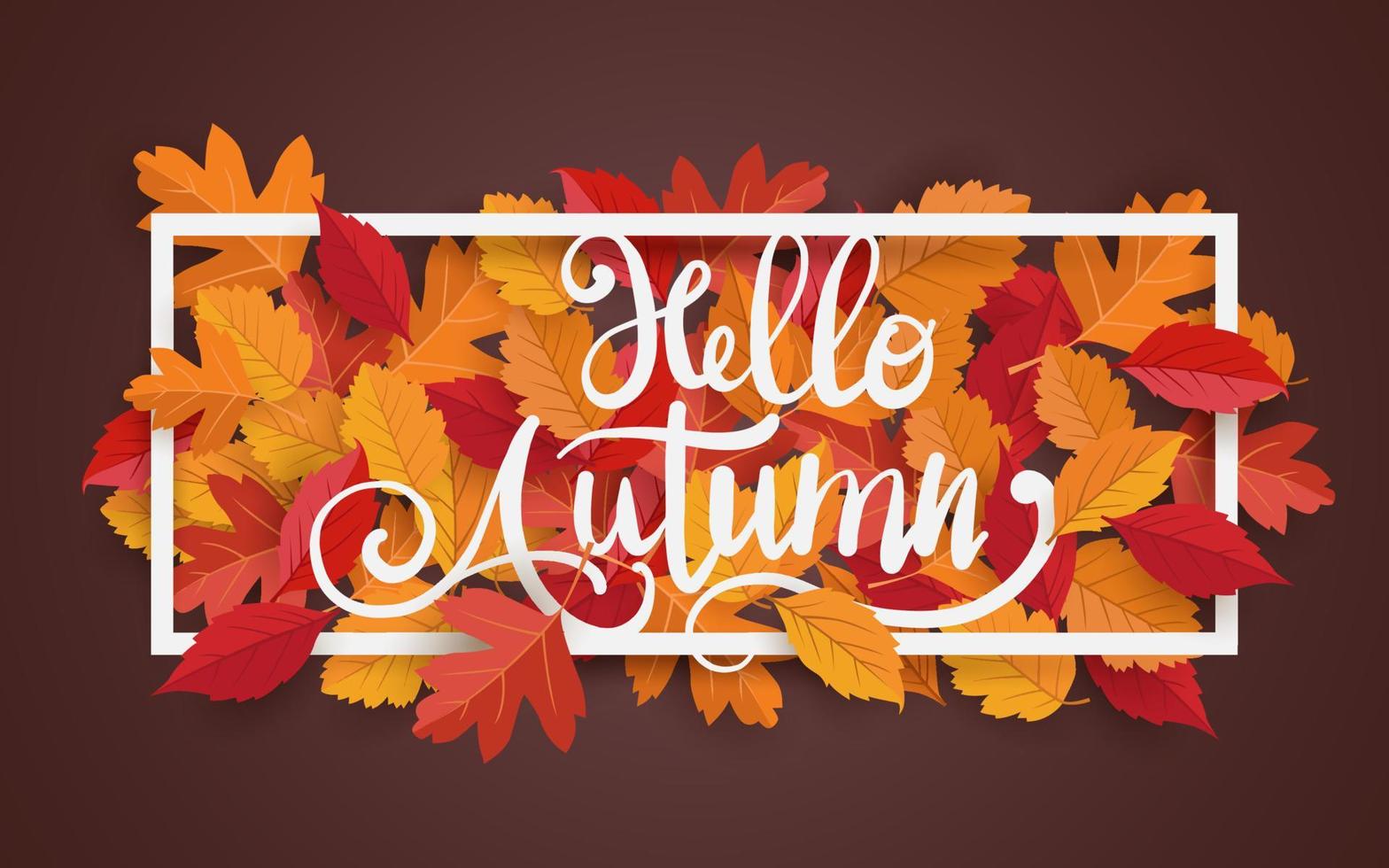 Autumn background design with leaves. autumn leaves decorative vector