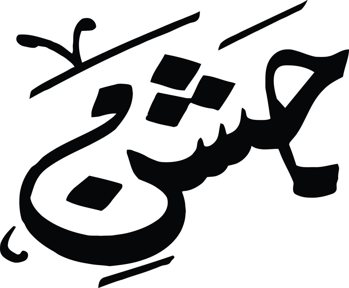 Jashan Title islamic calligraphy Free Vector