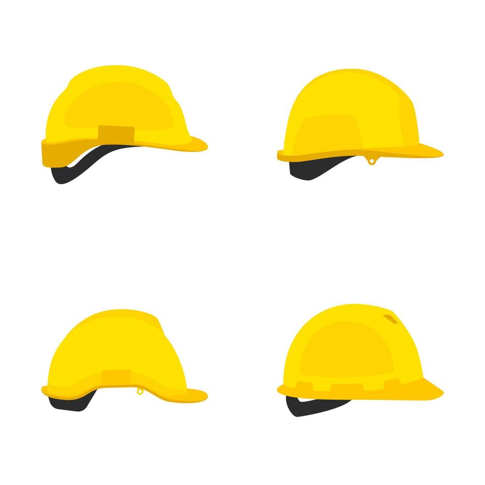 conjunto de casco de seguridad aislado sobre fondo blanco vector