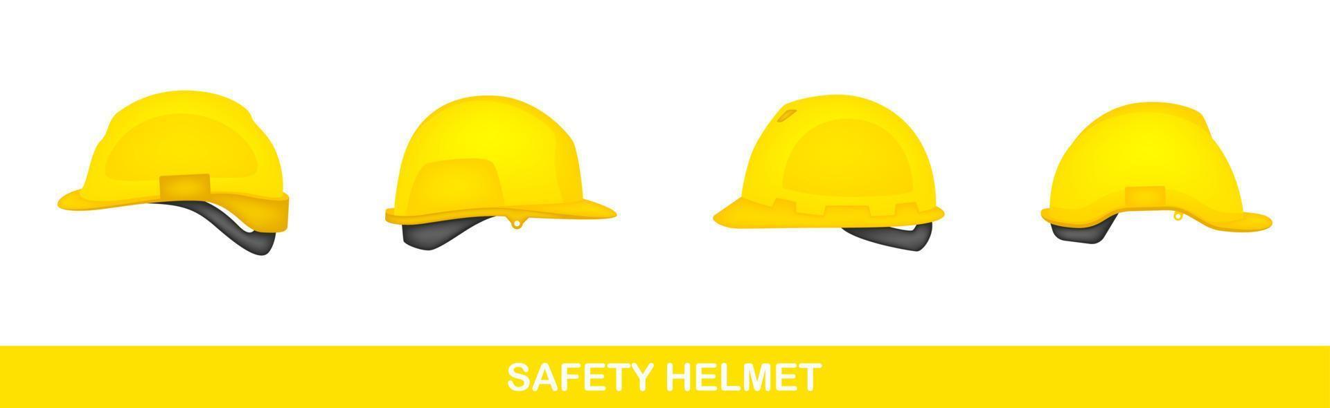 conjunto de casco de seguridad aislado sobre fondo blanco vector