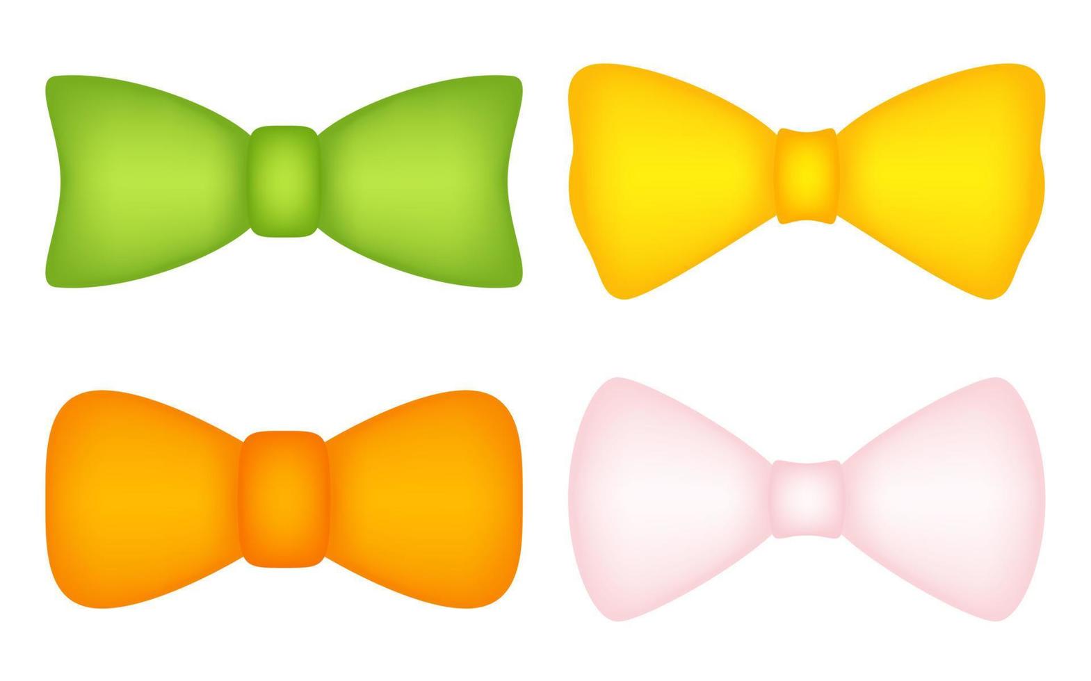 Set of Bow Tie isolated on white background vector