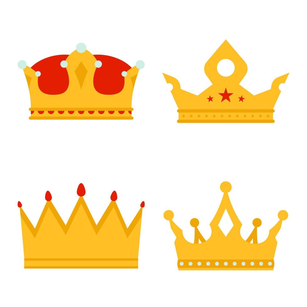 Set of Crown isolated on white background vector
