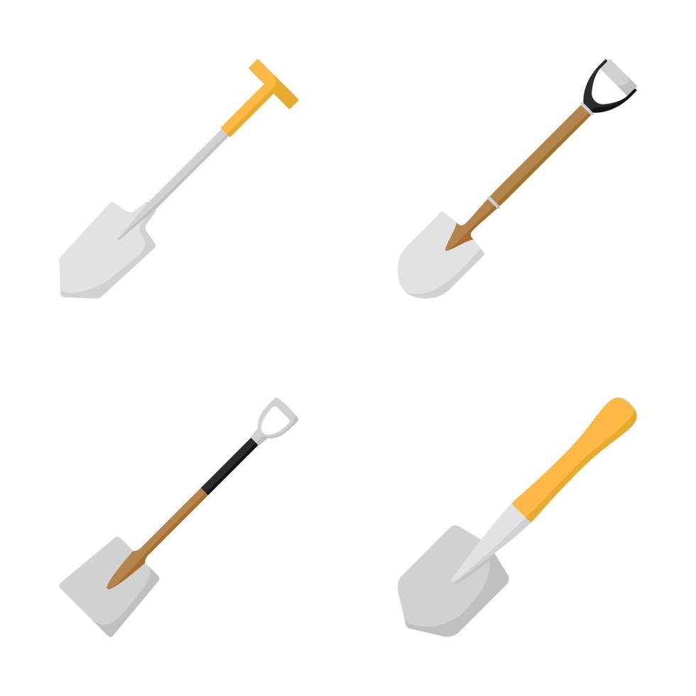 Set of Shovel isolated on white background vector