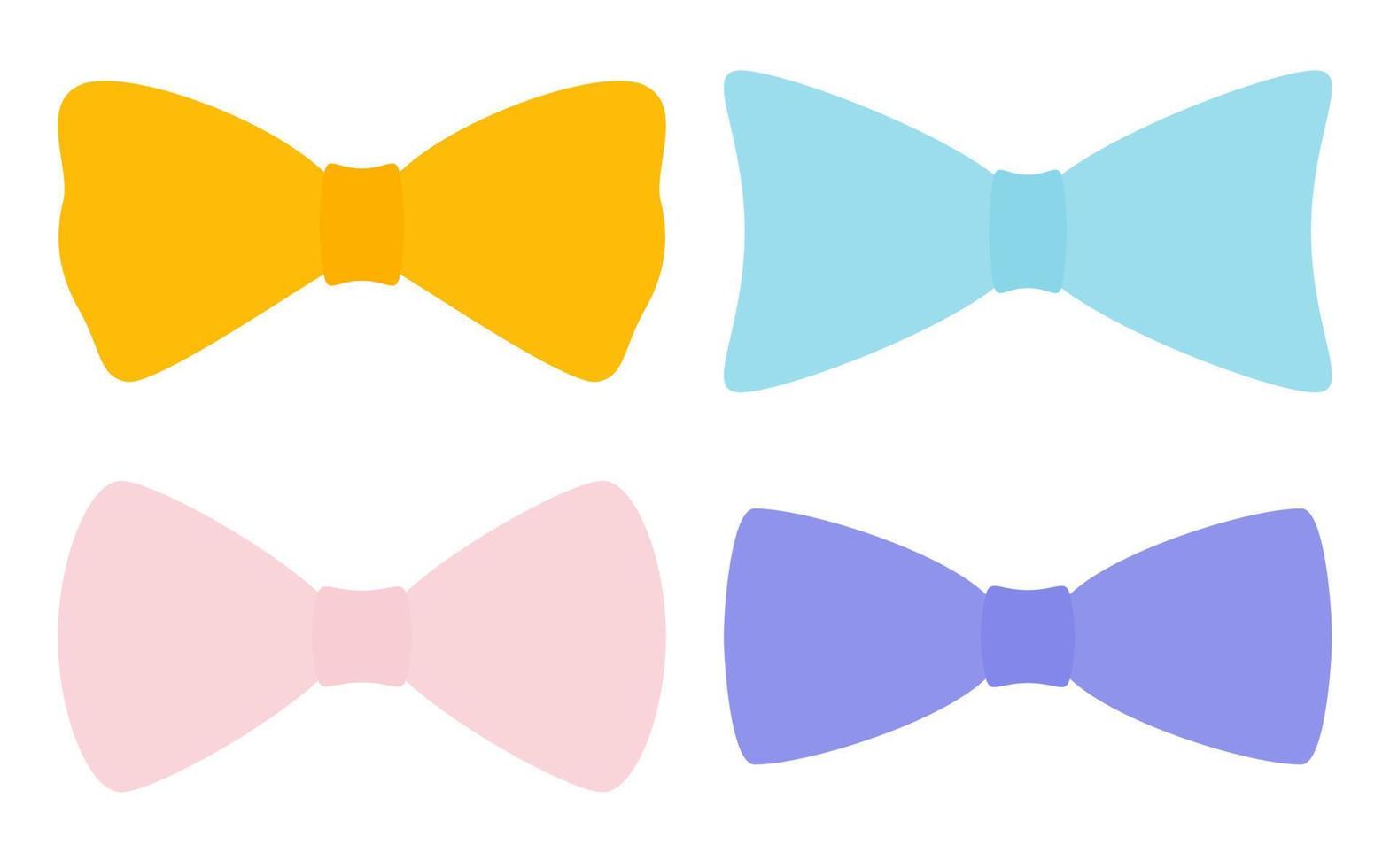 Set of Bow Tie isolated on white background vector