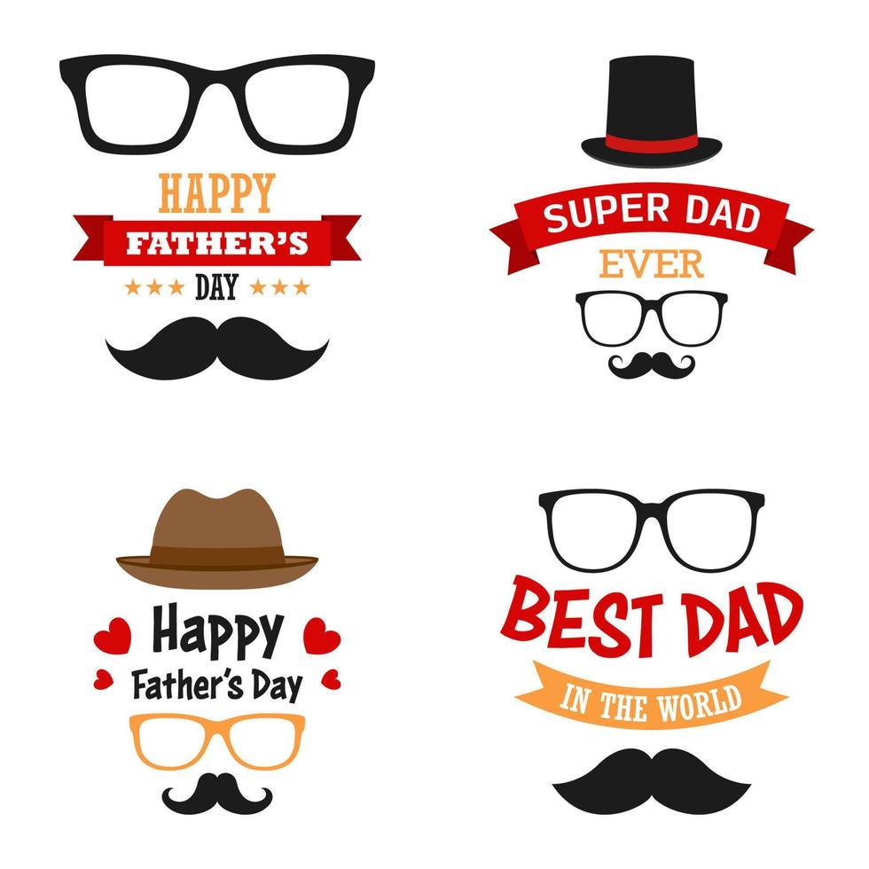 Happy Father's Day design on white background vector
