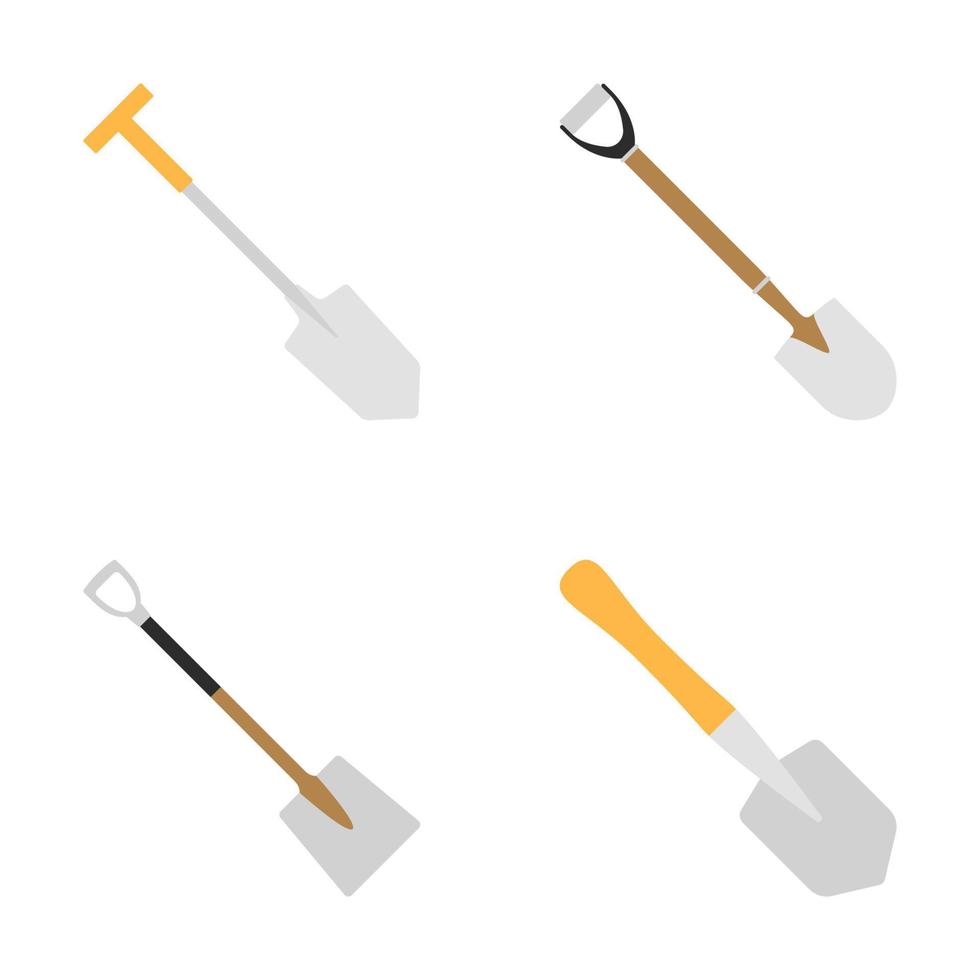 Set of Shovel isolated on white background vector