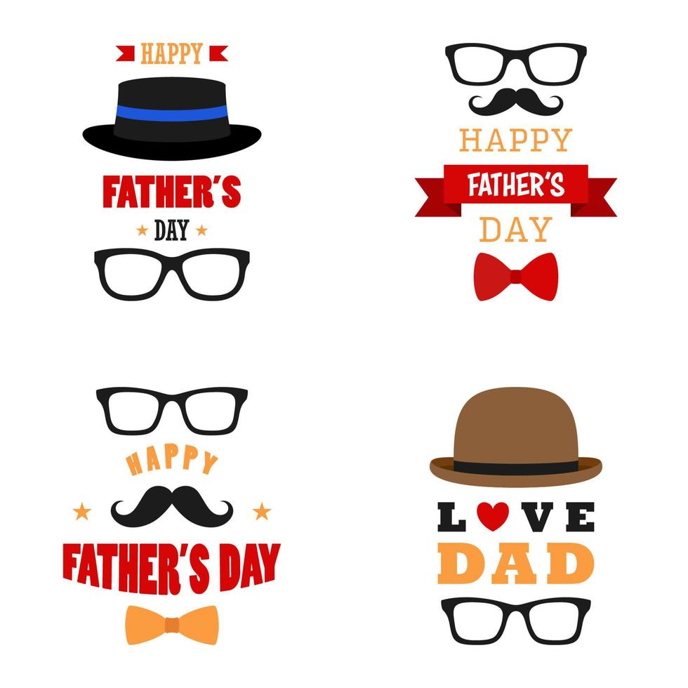 Happy Father's Day design on white background vector