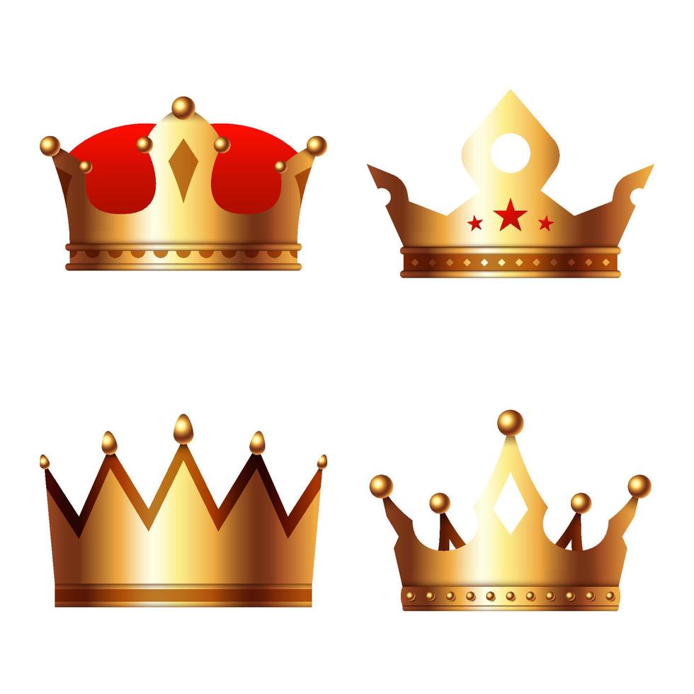 Set of Crown isolated on white background vector