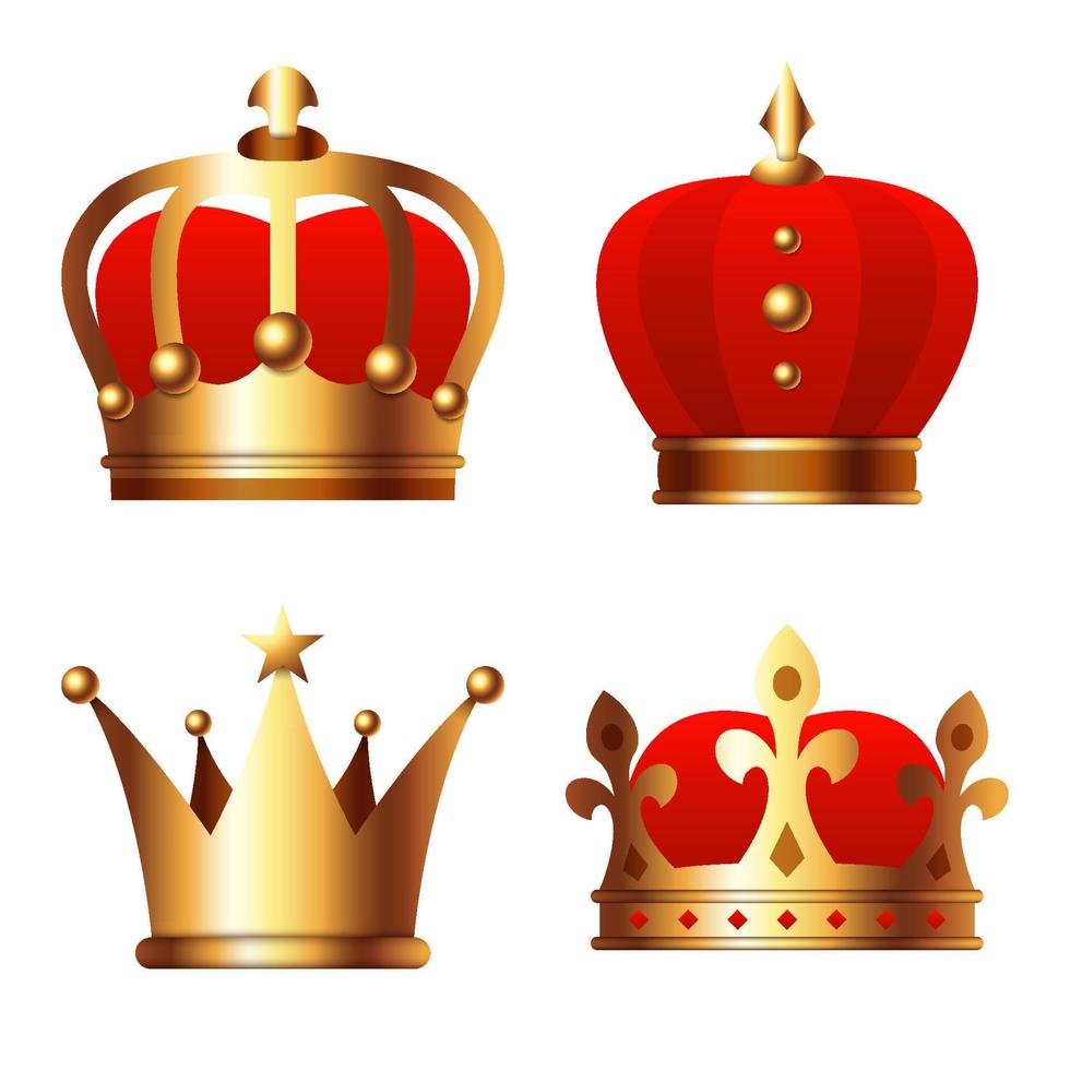Set of Crown isolated on white background vector