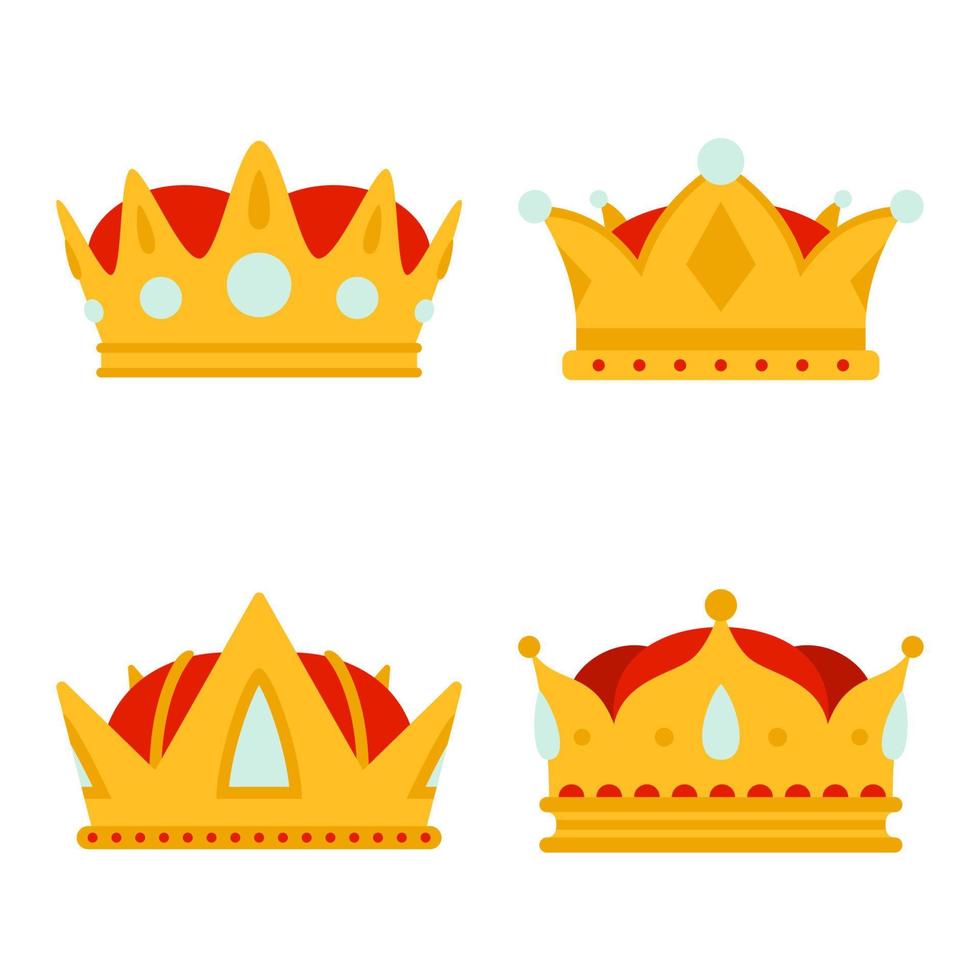 Set of Crown isolated on white background vector