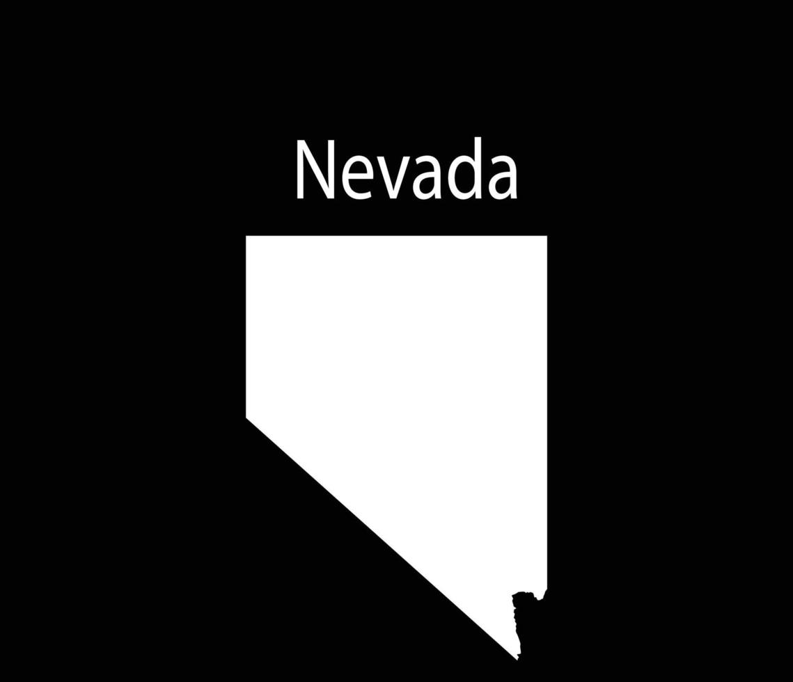 Ilustración de vector de mapa de nevada en fondo negro