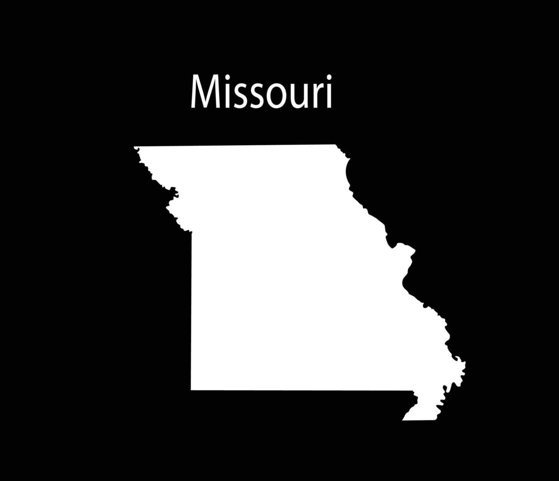 Ilustración de vector de mapa de Missouri en fondo negro