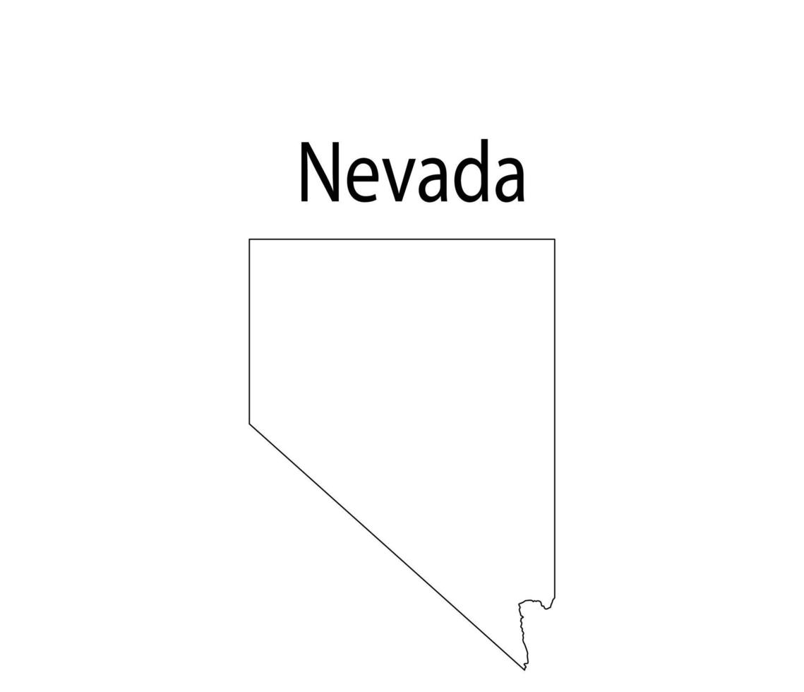 Nevada Map Line Art Vector Illustration