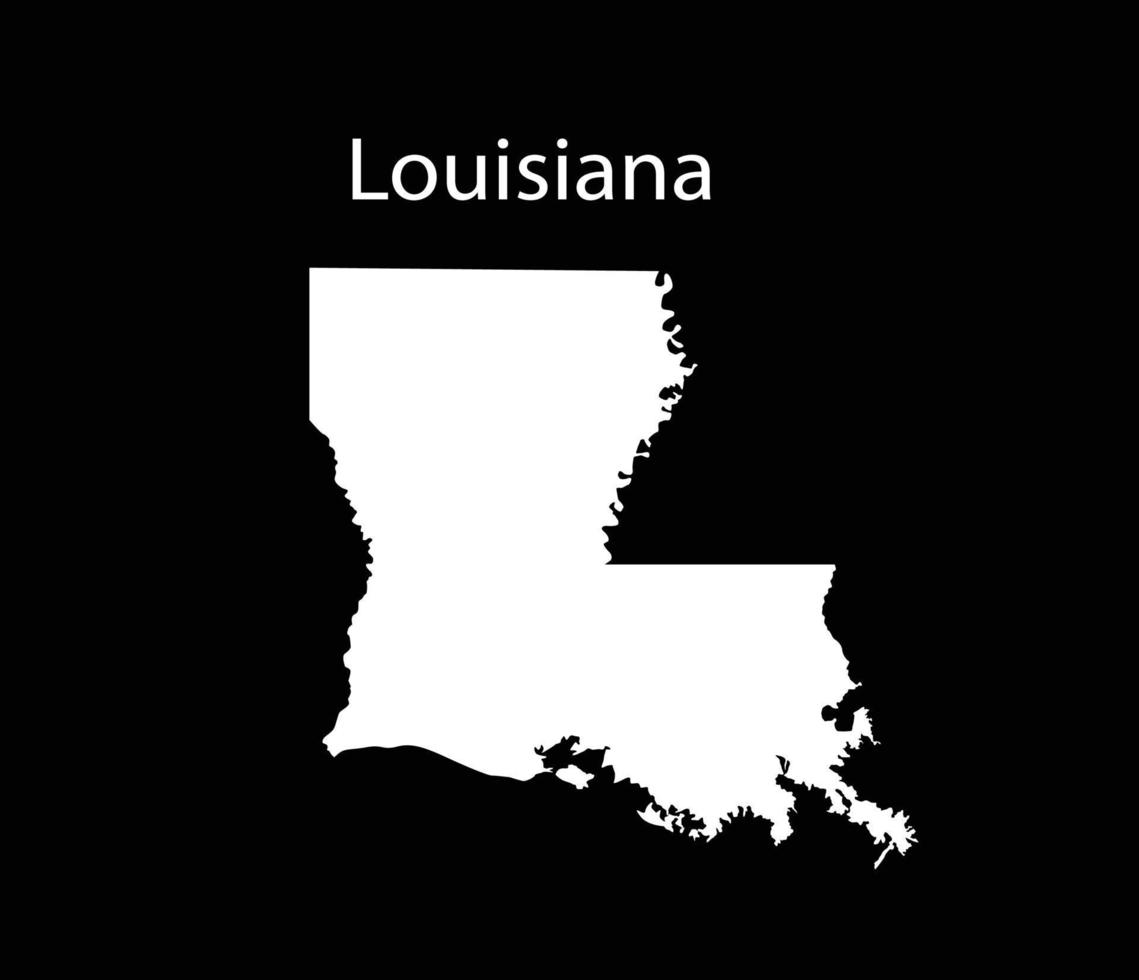 Louisiana Map Vector Illustration in Black Background
