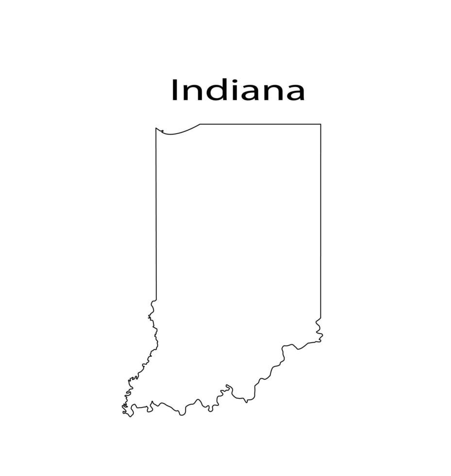 Indiana Map Line Art Vector Illustration