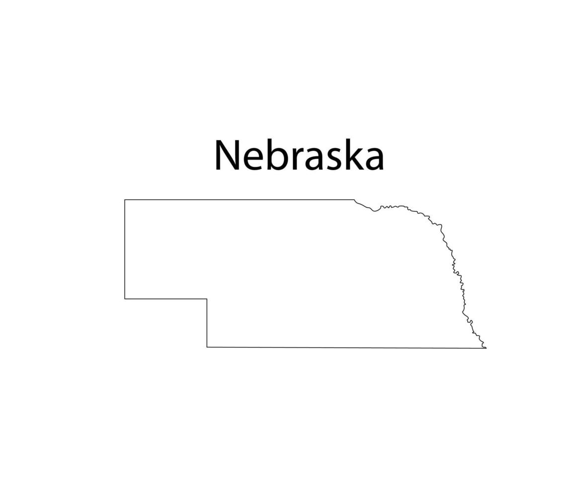Nebraska Map Line Art Vector Illustration