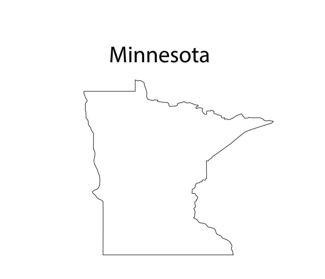 Minnesota Map Line Art Vector Illustration