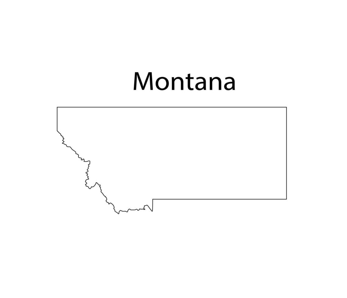 Montana Map Line Art Vector Illustration