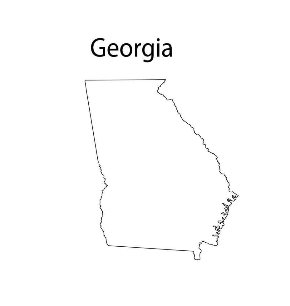 Georgia Map Line Art Vector Illustration