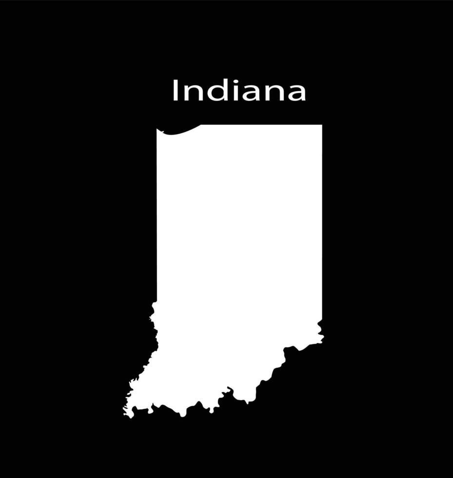 Ilustración de vector de mapa de Indiana en fondo negro
