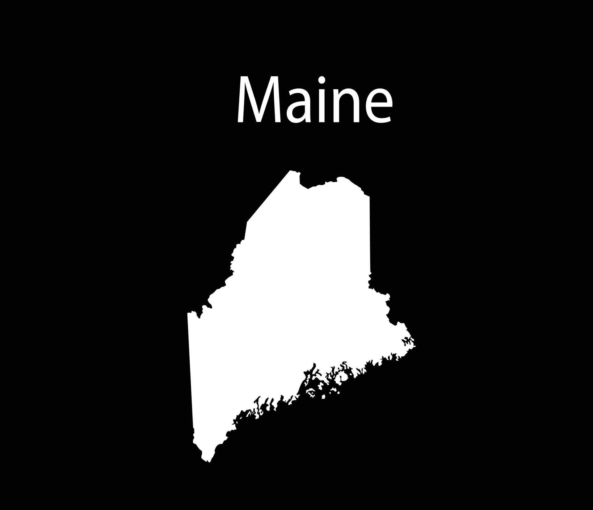 Maine Map Vector Illustration in Black Background 11774452 Vector Art