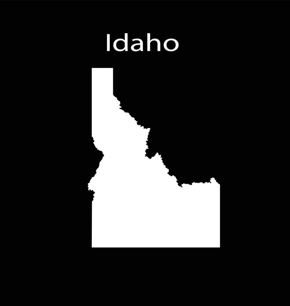 Ilustración de vector de mapa de idaho en fondo negro