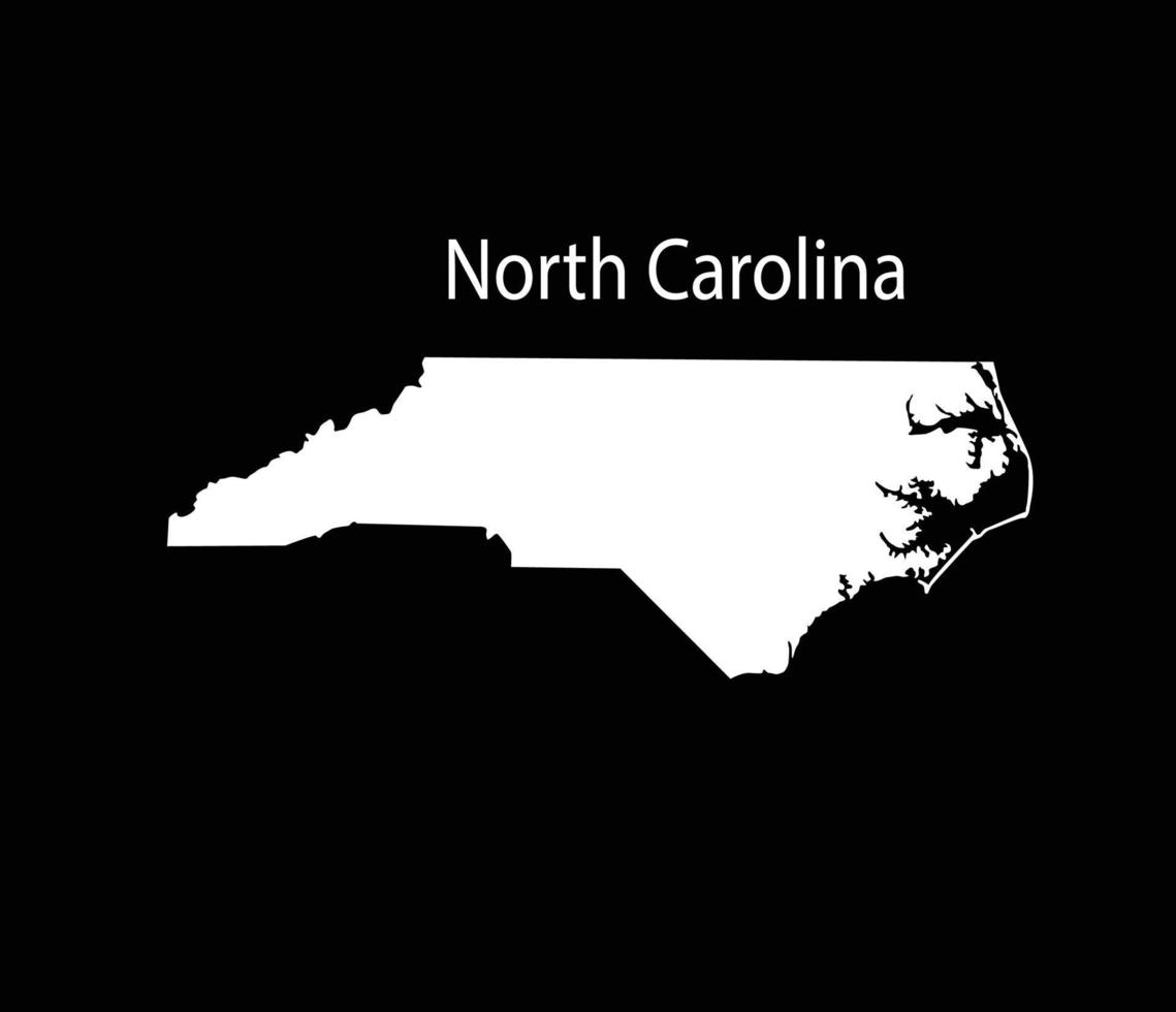 North Carolina Map Vector Illustration in Black Background