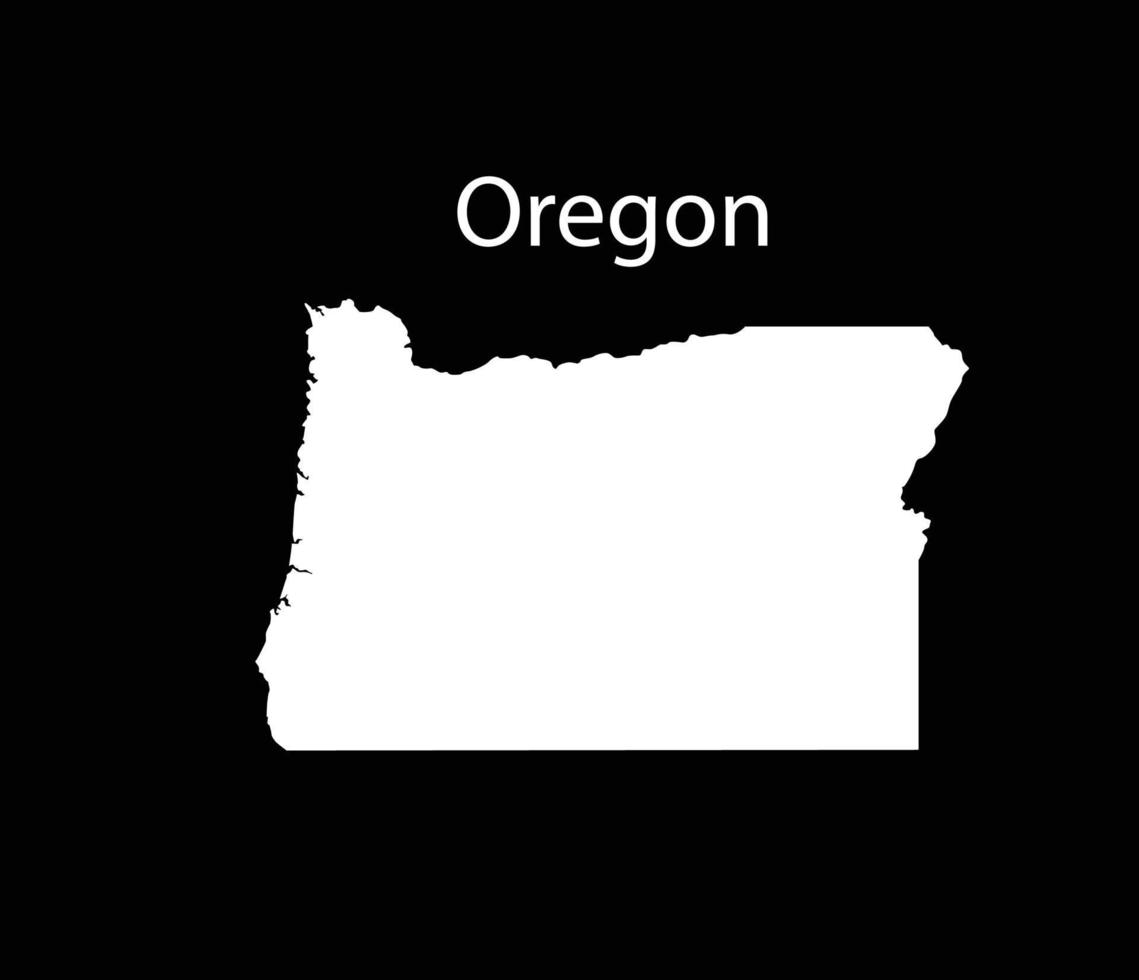 Ilustración de vector de mapa de Oregon en fondo negro