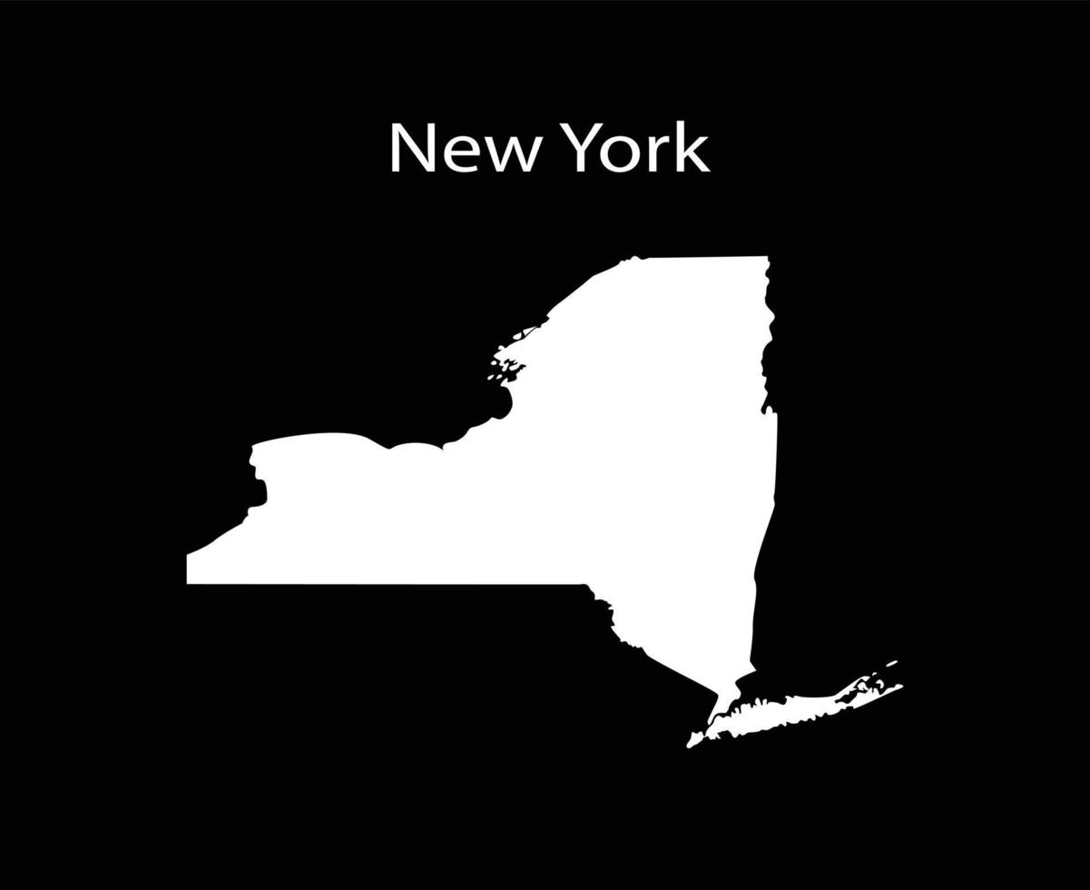 New York Map Vector Illustration in Black Background