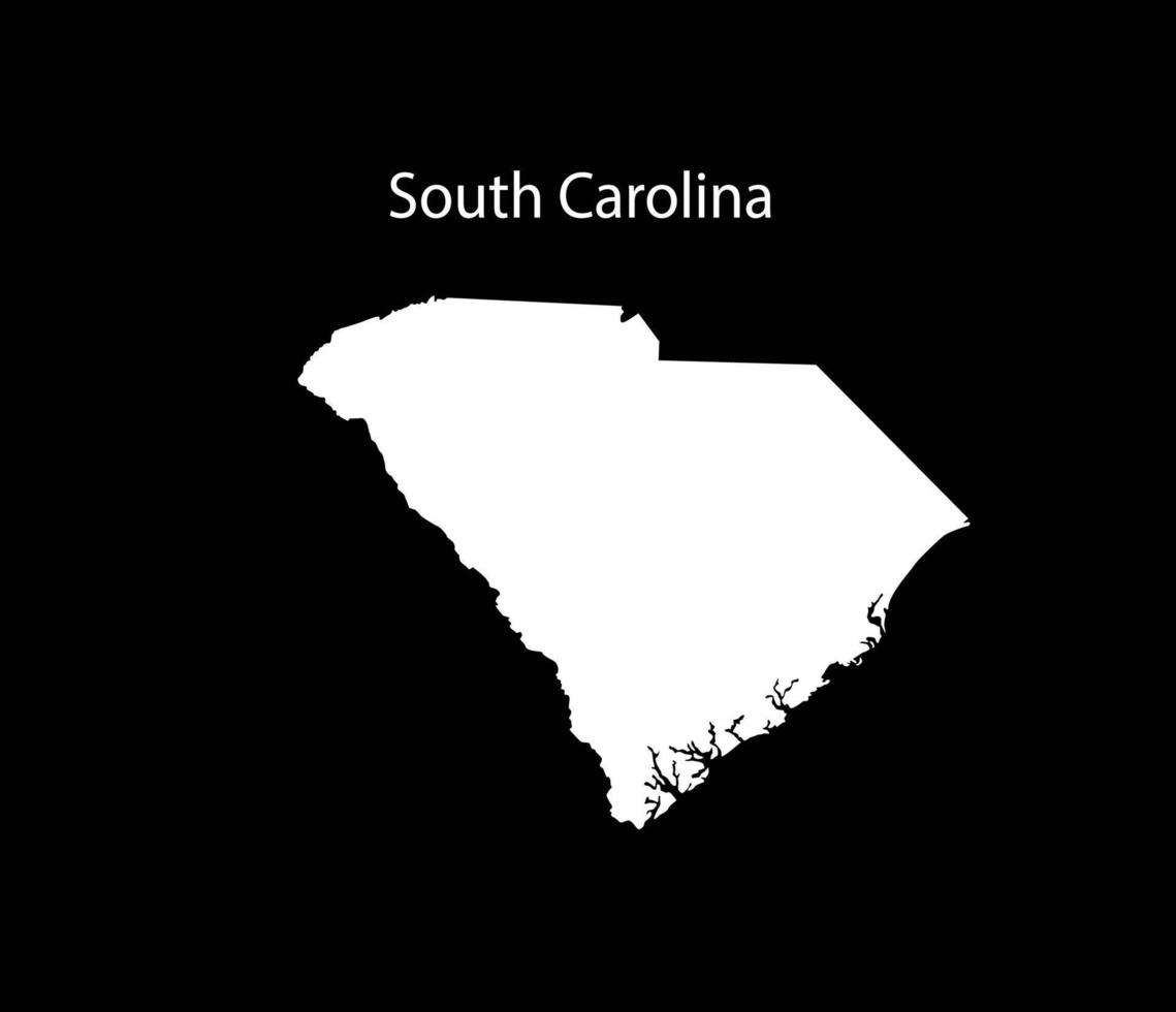 South Carolina Map Vector Illustration in Black Background