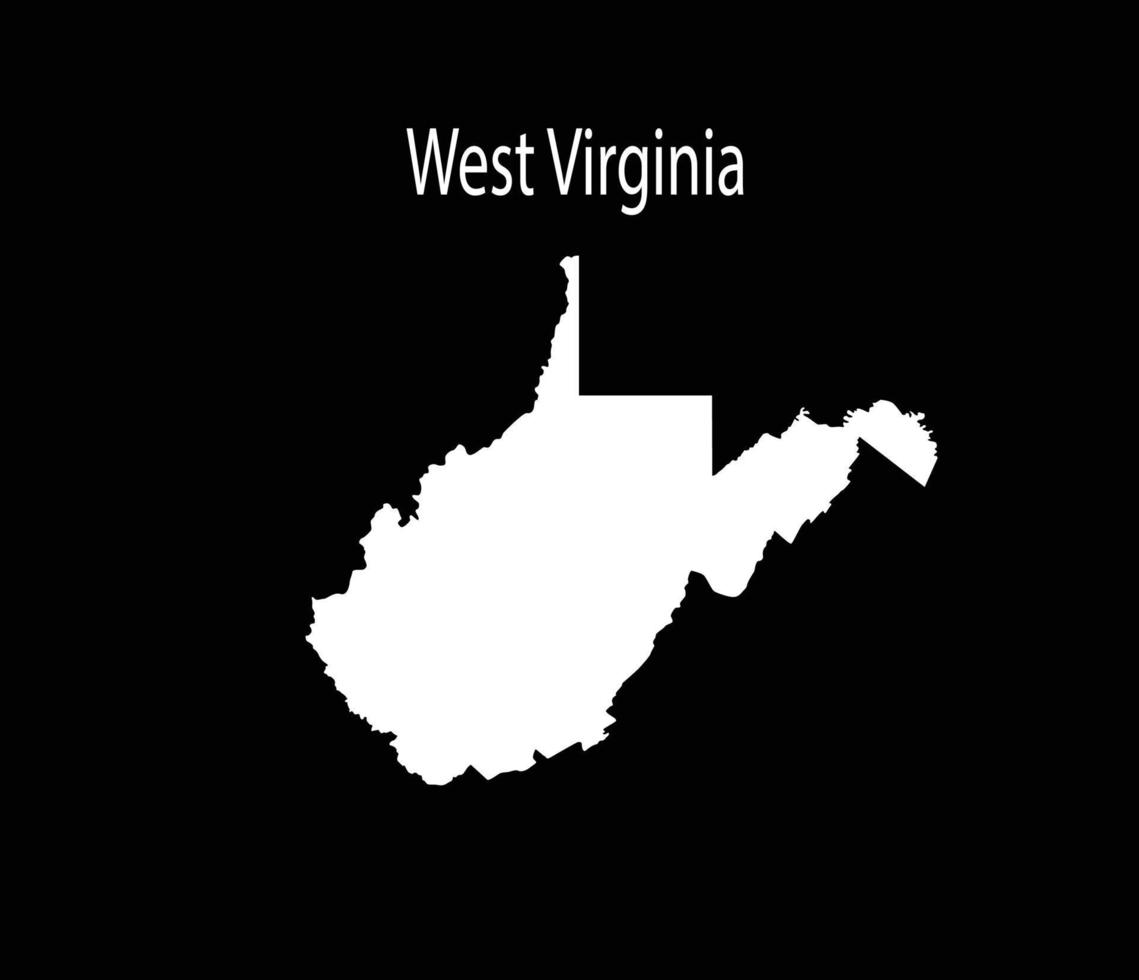 West Virginia Map Vector Illustration in Black Background