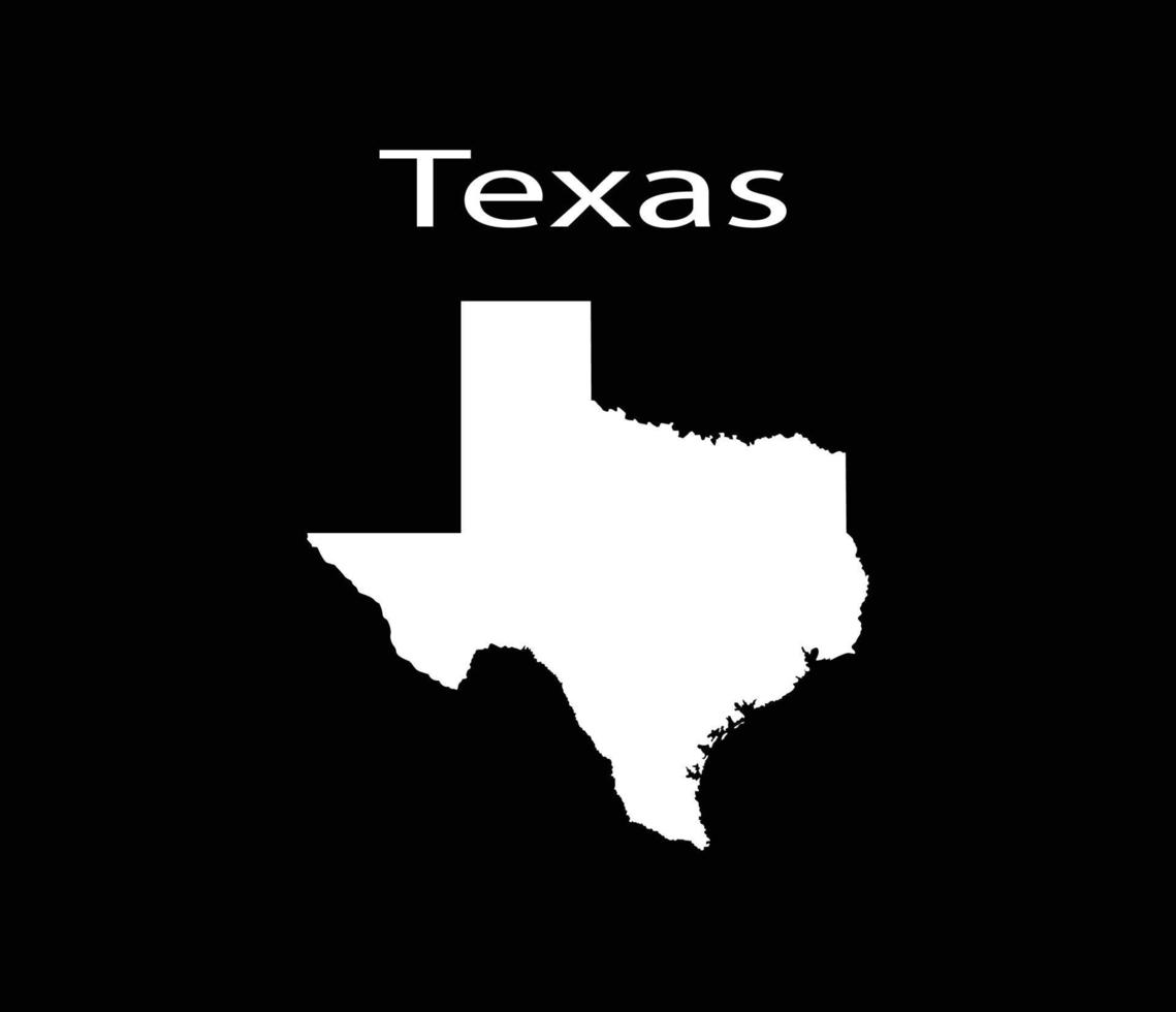 Ilustración de vector de mapa de Texas en fondo negro