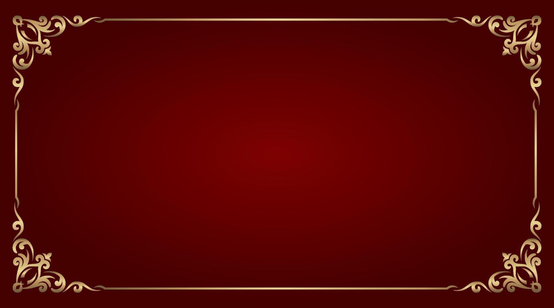red background, with border ornament vector