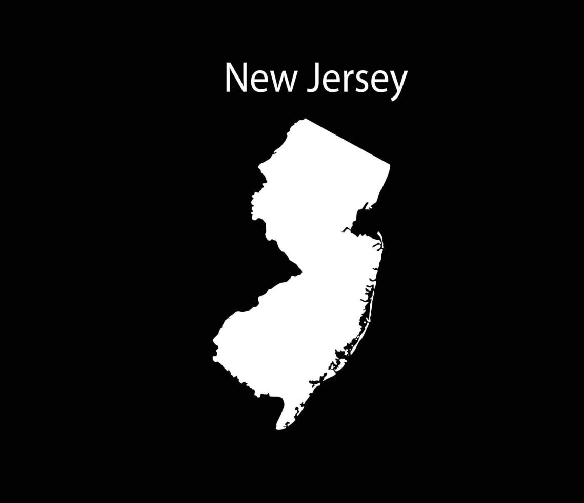 New Jersey Map Vector Illustration in Black Background