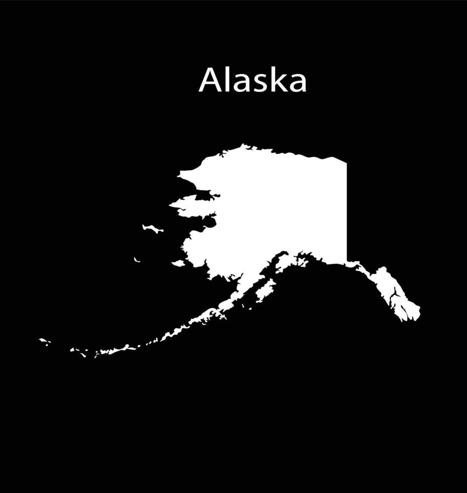 Alaska Map Vector Illustration in Black Background