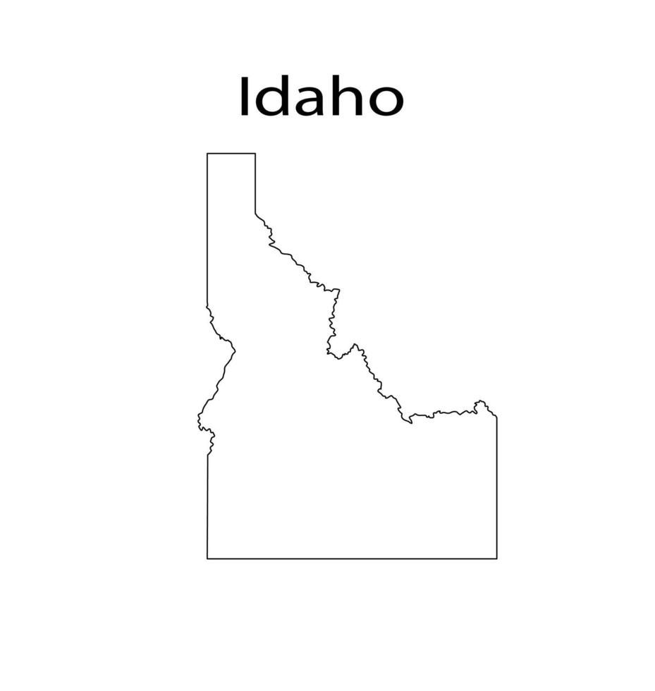 Idaho Map Line Art Vector Illustration