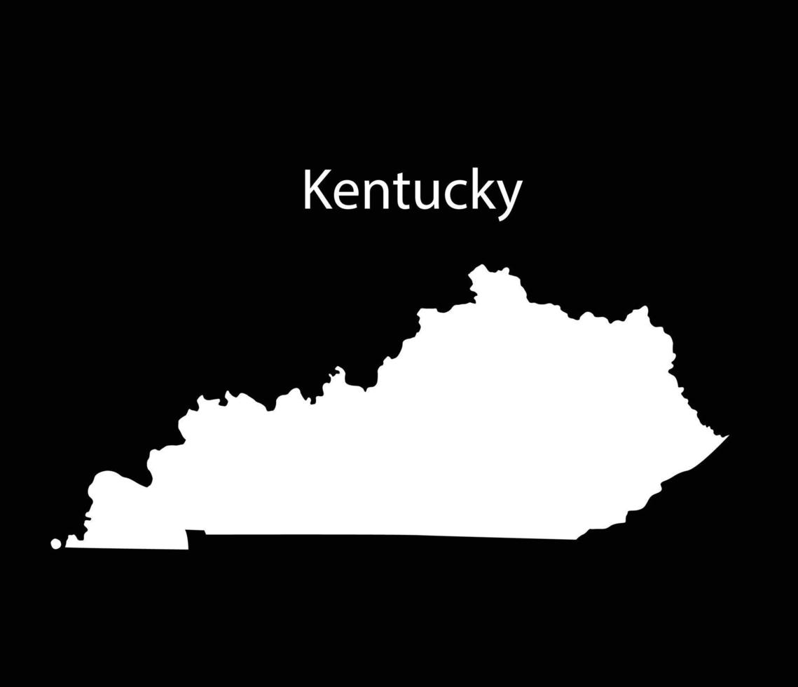 Kentucky Map Vector Illustration in Black Background